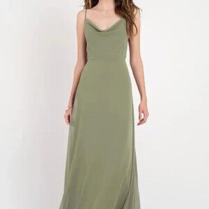 Jenny Yoo "Colby" bridesmaid dress in sage, size 6